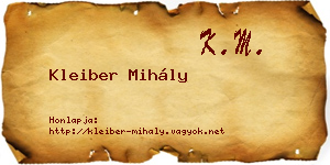 Kleiber Mihály névjegykártya