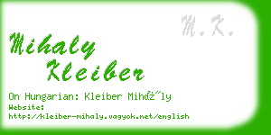 mihaly kleiber business card